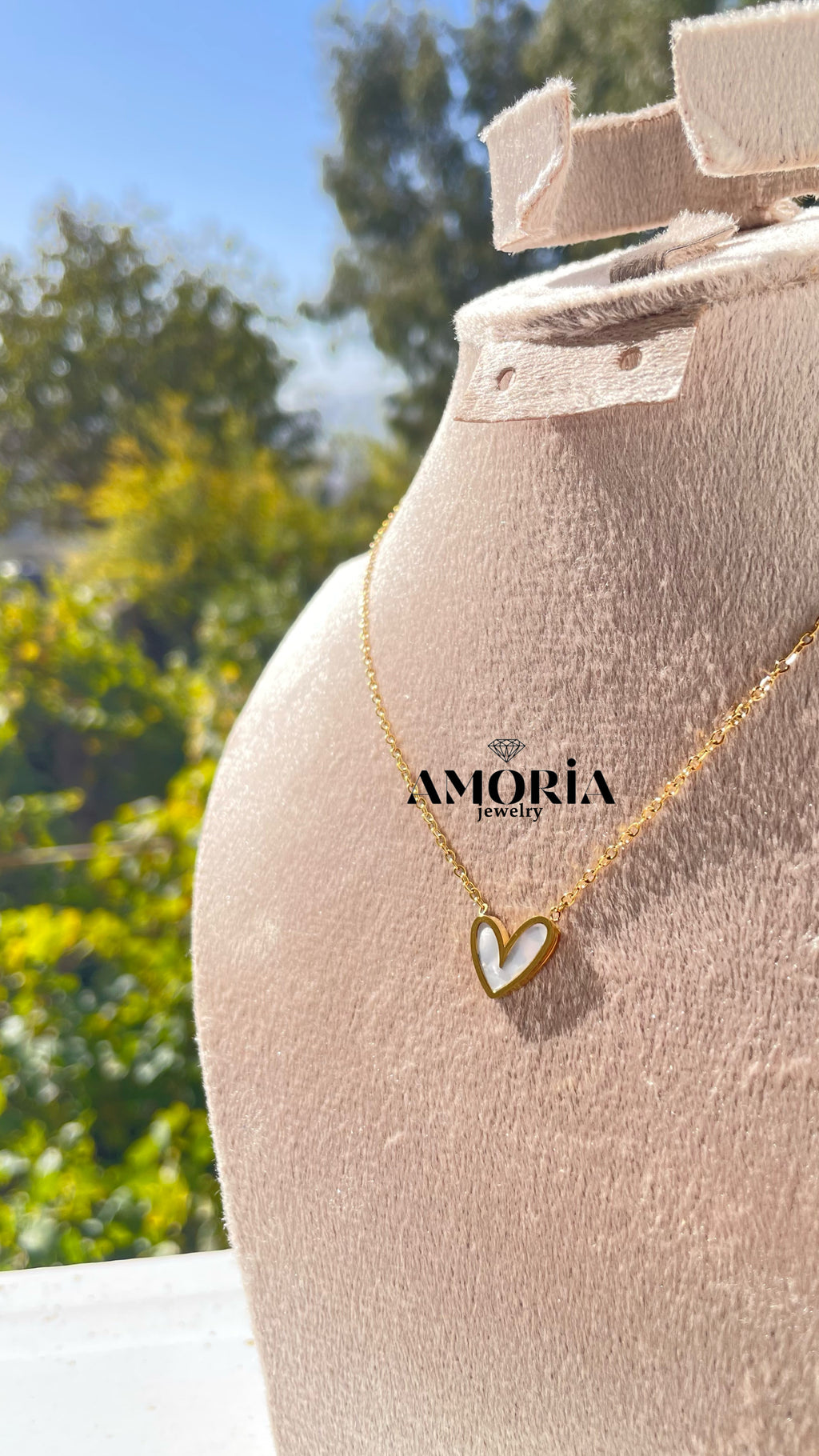 Collier Pearl heart