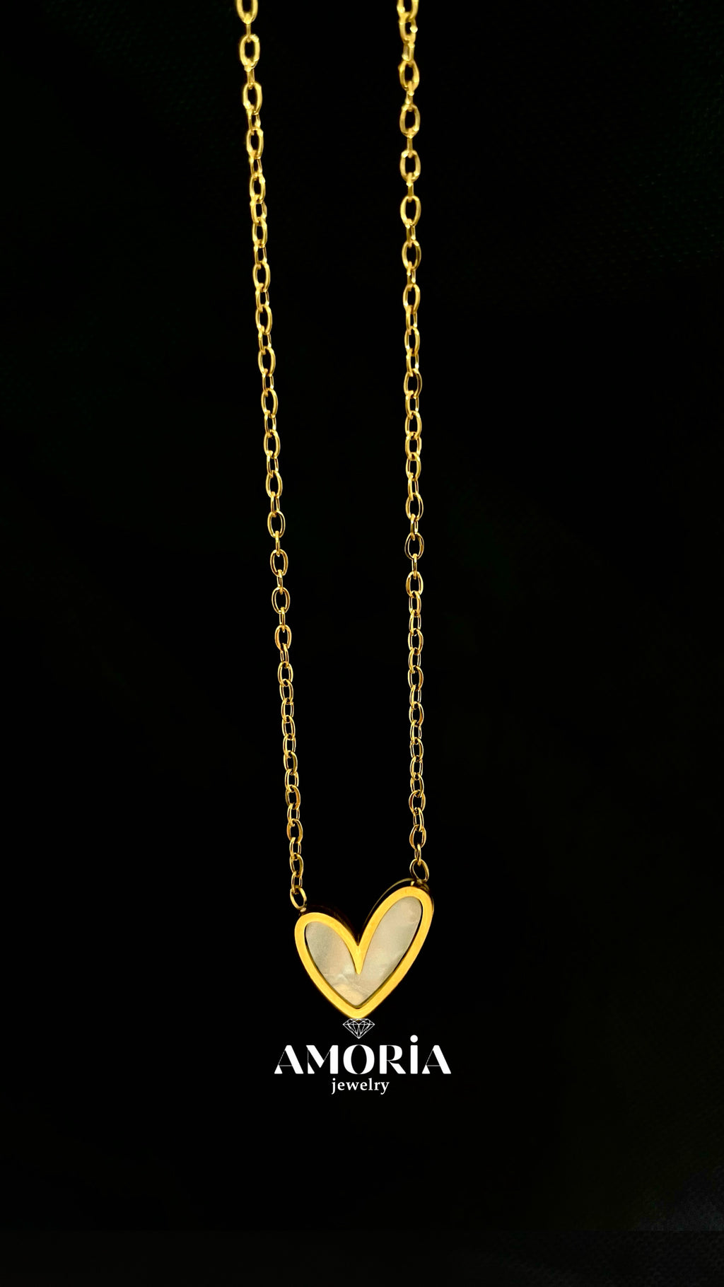 Collier Pearl heart