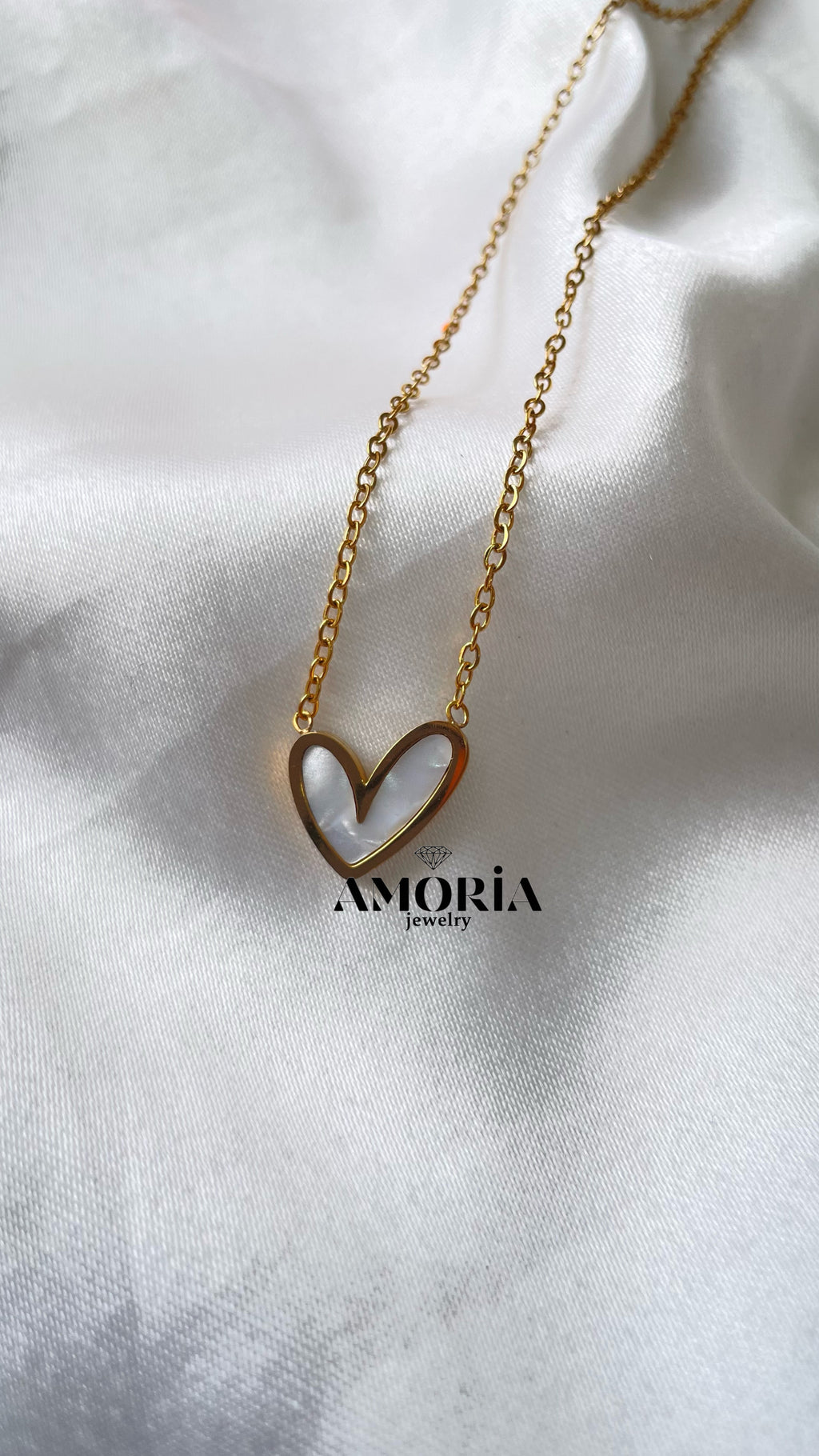 Collier Pearl heart