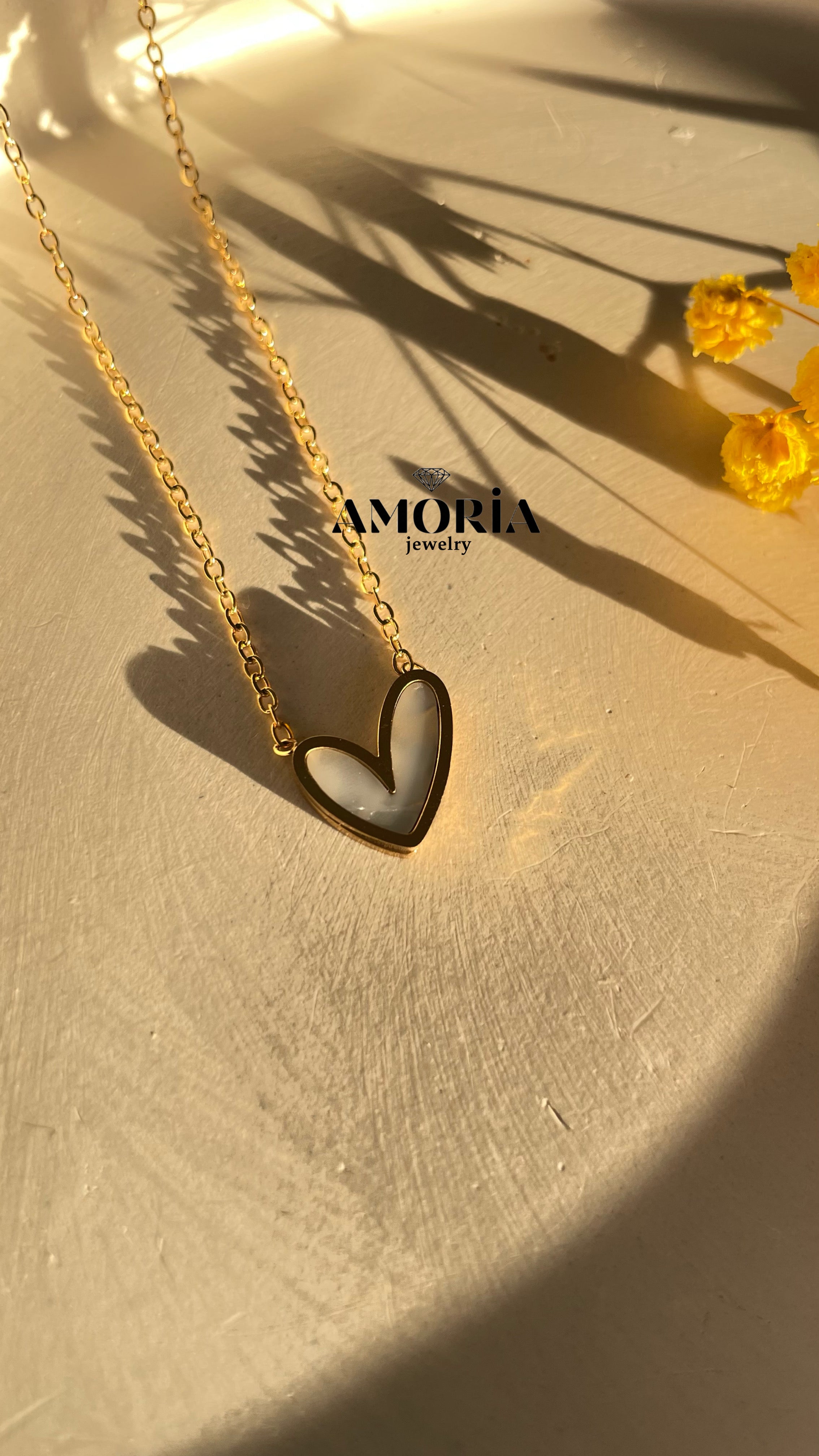 Collier Pearl heart